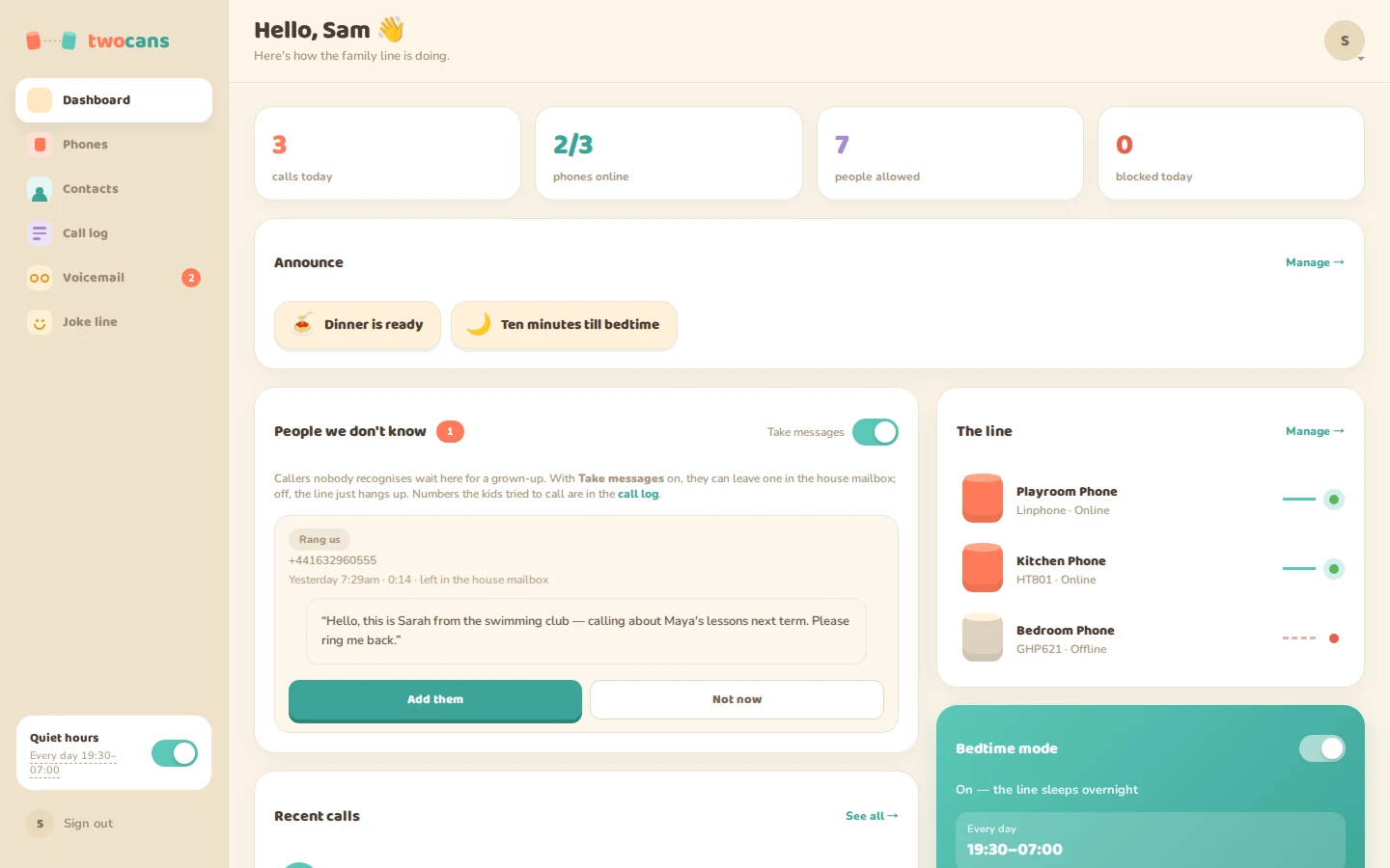 TwoCans dashboard